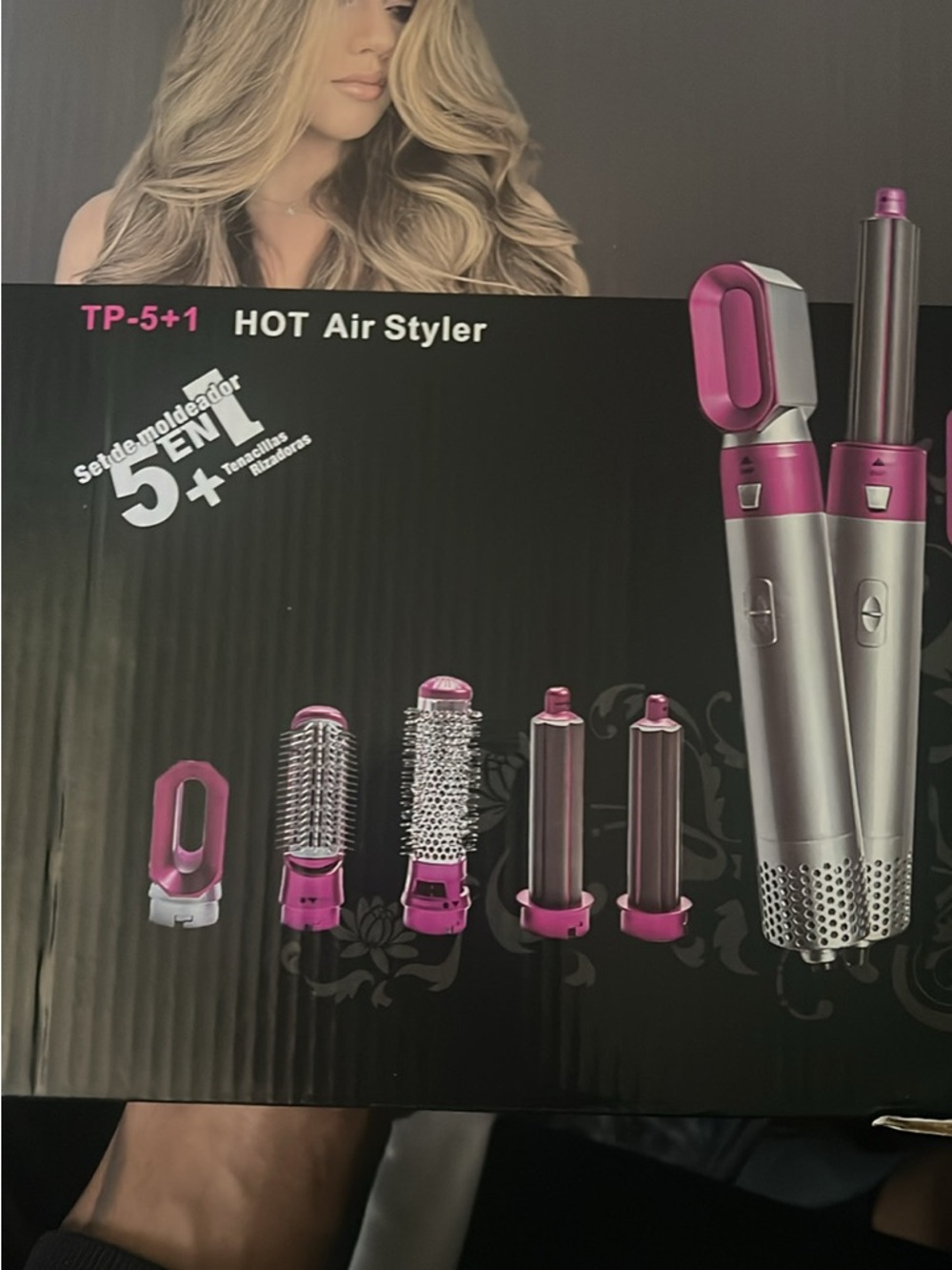 Hot Air Styler 5-in-1 Hair Tool - Pink/Silver